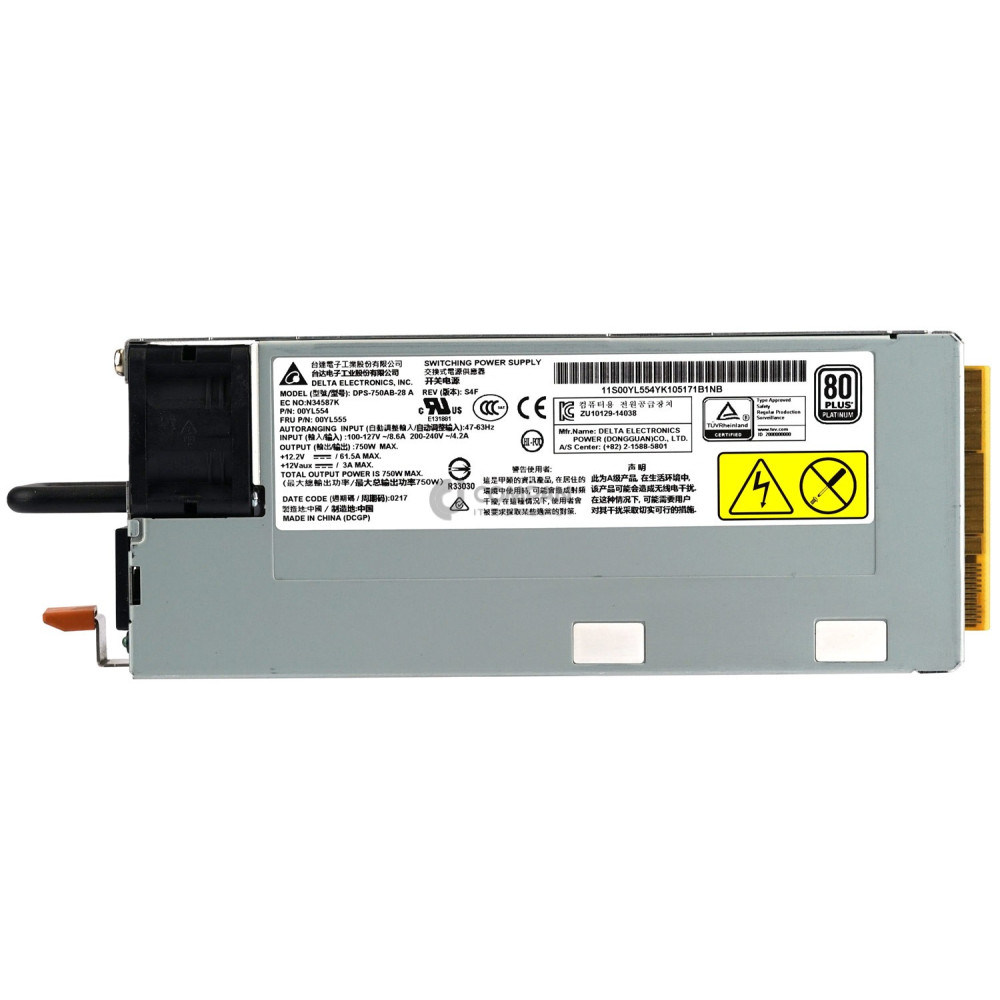 00YL555 IBM PSU 750W 80+ PLATINUM FOR IBM X3650 M5